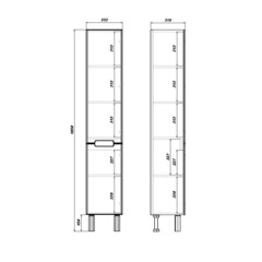 Пенал Sanstar Ориана 33 см подвесной/напольный правый белый - фото 3