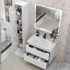 Пенал Sanstar Lanciano 33 см подвесной/напольный белый - фото 4