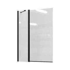 Шторка на ванну распашная 110х140х0,6 см профиль черный WasserKraft Berkel (48P02-110B) - фото 1