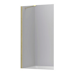 Шторка на ванну неподвижная 80х140х0,6 см профиль золото WasserKraft Aisch (55P01-80) - фото 1