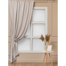Штора имитация льна бежевая 160х260 см Amore Mio (97067)
