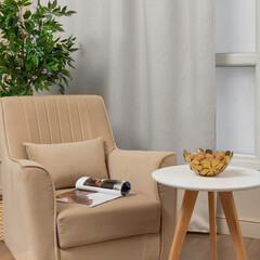 Штора имитация льна шампань 160х260 см Amore Mio (94610) - фото 9