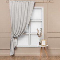 Штора имитация льна шампань 160х260 см Amore Mio (94610) - фото 1