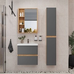 Зеркальный шкаф Sanstar Graffa 50х72,9х14,8 см подвесной дуб вотан - фото 6