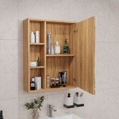 Зеркальный шкаф Sanstar Graffa 50х72,9х14,8 см подвесной дуб вотан - фото 5