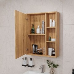 Зеркальный шкаф Sanstar Graffa 50х72,9х14,8 см подвесной дуб вотан - фото 2