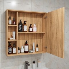 Зеркальный шкаф Sanstar Graffa 69,6х72,9х14,8 см подвесной дуб вотан - фото 3