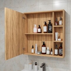 Зеркальный шкаф Sanstar Graffa 69,6х72,9х14,8 см подвесной дуб вотан - фото 2