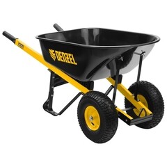 Тачка садово-строительная двухколесная Denzel 140 л 250 кг усиленная (69000) - фото 8