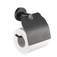 Держатель для туалетной бумаги Zenfort 20586 с крышкой металл черный (102030) - фото 1