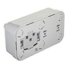 Блок выключатель и розетка Makel Siva Ustu двухклавишный накладной белый (451A2) - фото 2