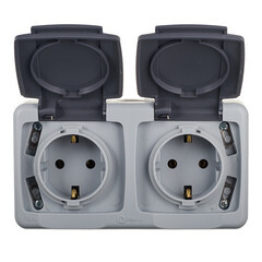 Розетка Makel накладная серая с крышкой (36064206) - фото 5