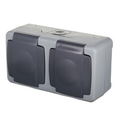 Розетка Makel накладная серая с крышкой (36064206) - фото 4