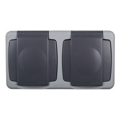 Розетка Makel накладная серая с крышкой (36064201) - фото 1