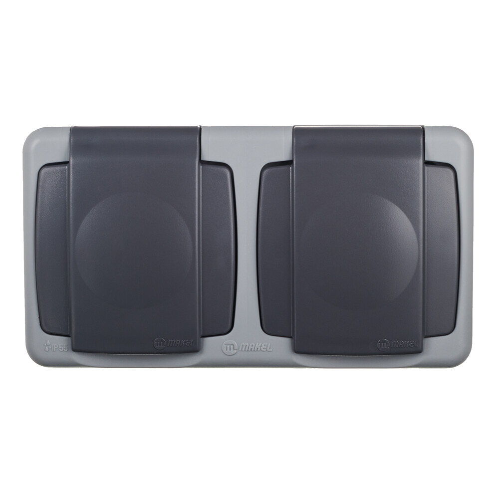 Изображение товара Розетка Makel накладная с крышкой для наружного использования