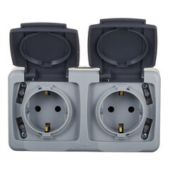 Розетка Makel накладная серая с крышкой (36064201) - фото 3