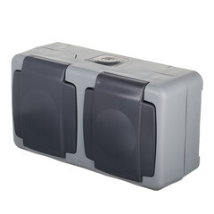 Розетка Makel накладная серая с крышкой (36064201) - фото 2