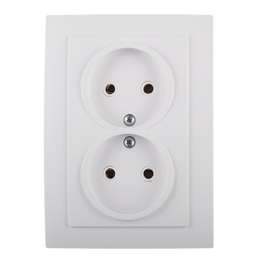 Изображение товара Встраиваемая белая розетка Svet 0216-00221 с 2 гнездами и скрытым монтажом