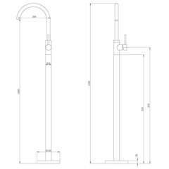 Смеситель для раковины напольный Abber Wasser Kreis однорычажный золото (AF8141G) - фото 2