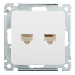 Розетка компьютерная Hegel Master встраиваемая белая 2хRJ45 (РСКК-440) - фото 1