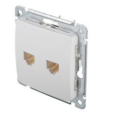 Розетка компьютерная Hegel Master встраиваемая белая 2хRJ45 (РСКК-440) - фото 3