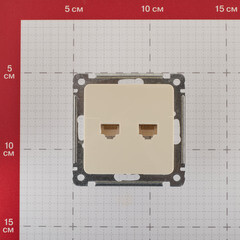 Розетка компьютерная Hegel Master встраиваемая слоновая кость 2хRJ45 (РСКК-440-01) - фото 4