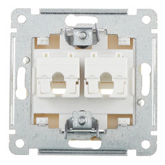 Розетка компьютерная Hegel Master встраиваемая слоновая кость 2хRJ45 (РСКК-440-01) - фото 2