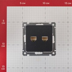 Розетка компьютерная Hegel Master встраиваемая черная 2хRJ45 (РСКК-440-08) - фото 3