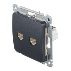 Розетка компьютерная Hegel Master встраиваемая черная 2хRJ45 (РСКК-440-08) - фото 2