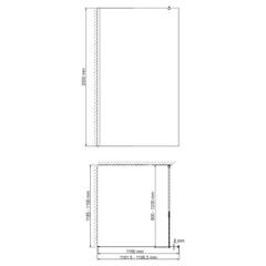 Душевая перегородка WasserKraft Abens черная 120х200 см стекло прозрачное 8 мм (20W40) - фото 2