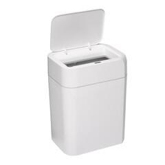 Ведро для мусора Доляна с крышкой 12 л пластик белое сенсорное - фото 5