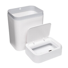 Ведро для мусора Доляна с крышкой 12 л пластик белое сенсорное - фото 6