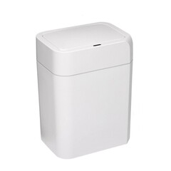 Ведро для мусора Доляна с крышкой 12 л пластик белое сенсорное - фото 1