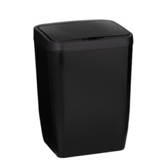 Ведро для мусора Доляна с крышкой 12 л пластик черное сенсорное - фото 1