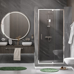 Душевая дверь WasserKraft Berkel стекло прозрачное 90х200 см профиль хром 6 мм распашная (48P04) - фото 3