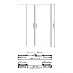 Душевая дверь WasserKraft Lippe стекло прозрачное 150х190 см профиль хром 6 мм раздвижная (45S08) - фото 3