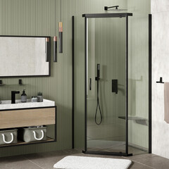 Душевой уголок WasserKraft Wiese черный 90х90х200 см квадрат стекло прозрачное 6 мм (84P11) - фото 3