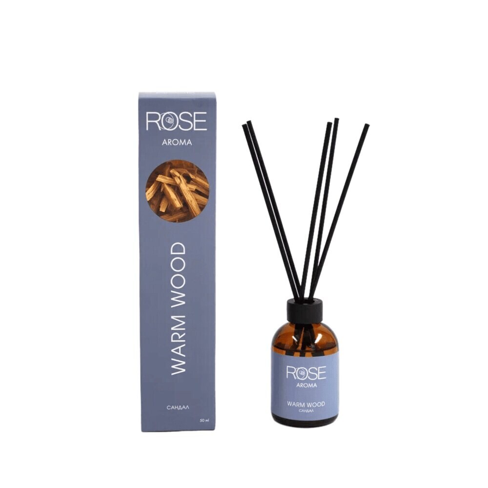 

Аромадиффузор с палочками Rose Warm Wood 50 мл, Коричневый