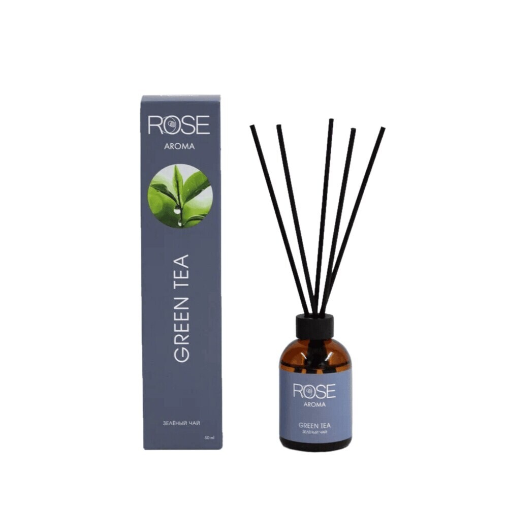 

Аромадиффузор с палочками Rose Green Tea 50 мл, Коричневый