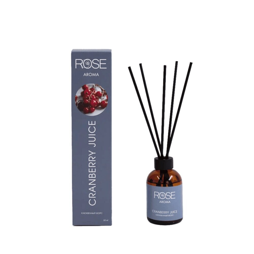 

Аромадиффузор с палочками Rose Cranberry Juice 50 мл, Коричневый