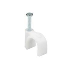 Изображение товара Скобы для крепления кабеля круглые EKF PROxima 7 мм полипропиленовые белые (50 шт.) (plcn-sr-7)