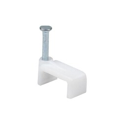 Изображение товара Скобы для крепления кабеля плоские EKF PROxima 12 мм полипропиленовые белые (50 шт.) (plcn-ss-12)