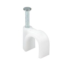 Изображение товара Скобы для крепления кабеля круглые EKF PROxima 10 мм полипропиленовые белые (50 шт.) (plcn-sr-10)