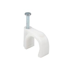 Изображение товара Скобы для крепления кабеля круглые EKF PROxima 20 мм полипропиленовые белые (50 шт.) (plcn-sr-20)