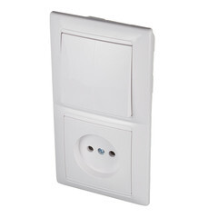 Блок выключателя с розеткой Svet SV1001 двухклавишный встраиваемый белый (SV1001-0003) - фото 5