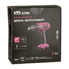 Дрель-шуруповерт аккумуляторная КМ АТОМ 18 В без АКБ и ЗУ (СD-186) - фото 9
