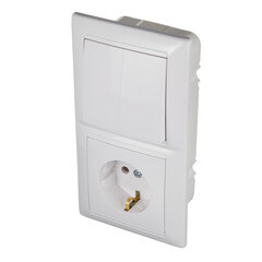 Блок выключателя с розеткой Svet SV1001 двухклавишный встраиваемый белый (SV1001-0004) - фото 6