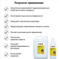 Гидроуплотнитель для бетонов и растворов АльфаБетон Гидробетон 5 л - фото 2