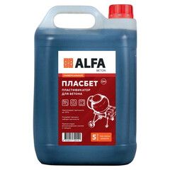 Добавка пластификатор для бетонов и растворов АльфаБетон Пласбетон универсальная 5 л - фото 1