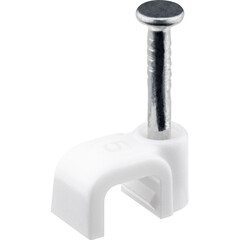 Изображение товара Скобы для крепления кабеля плоские Duwi 5 мм полипропиленовые белые (20 шт.) (30324 4)